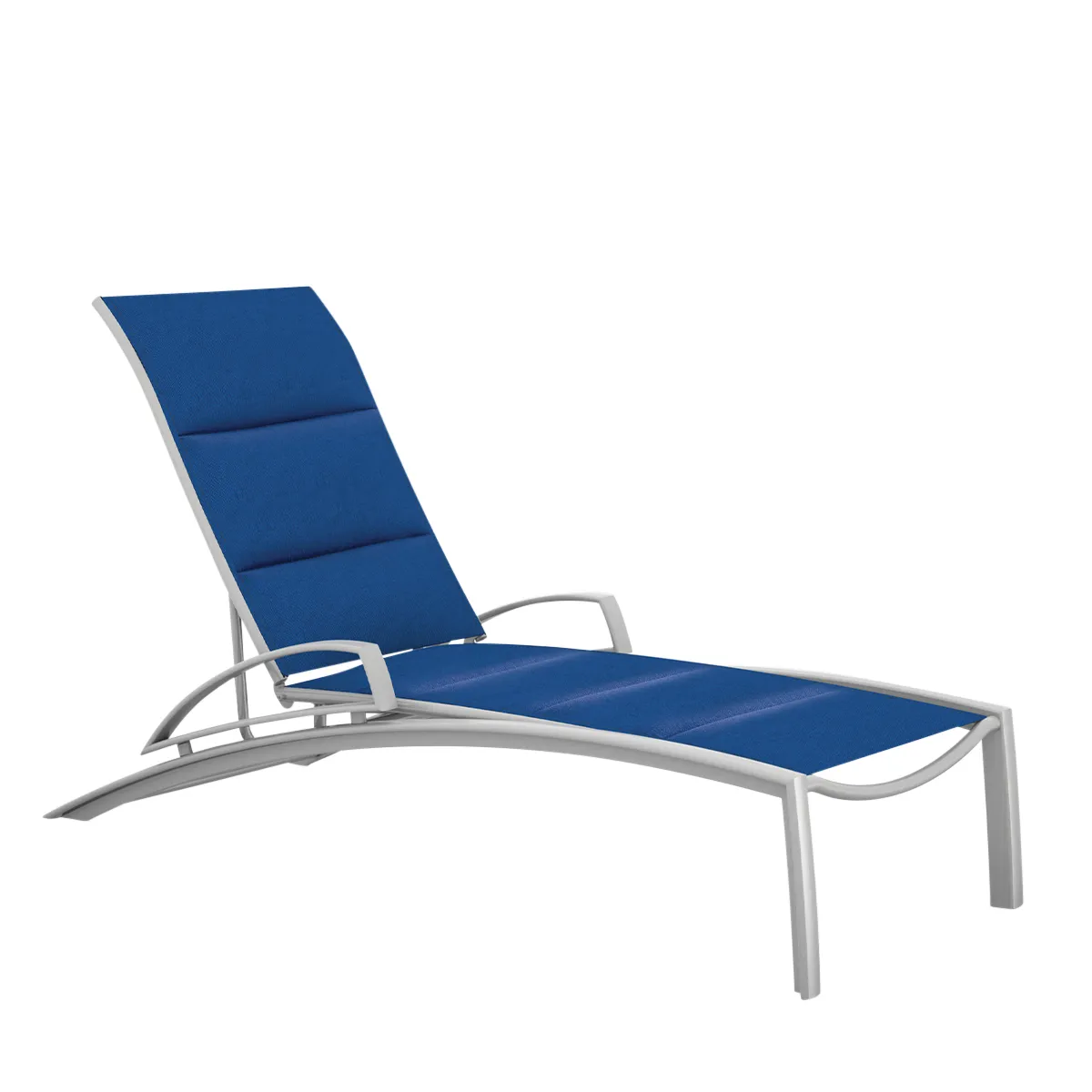 South Beach Padded Sling Chaise Lounge with Arms