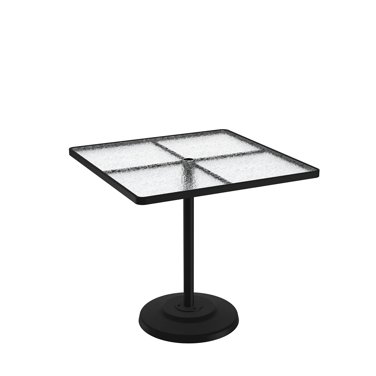 Acrylic 42" Square KD Pedestal Bar Umbrella Table
