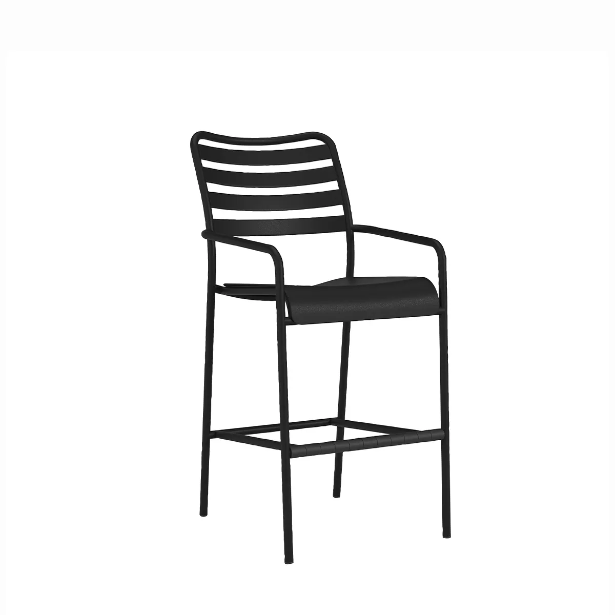Kahana Slat Back Stationary Bar Stool, 30" Seat Height