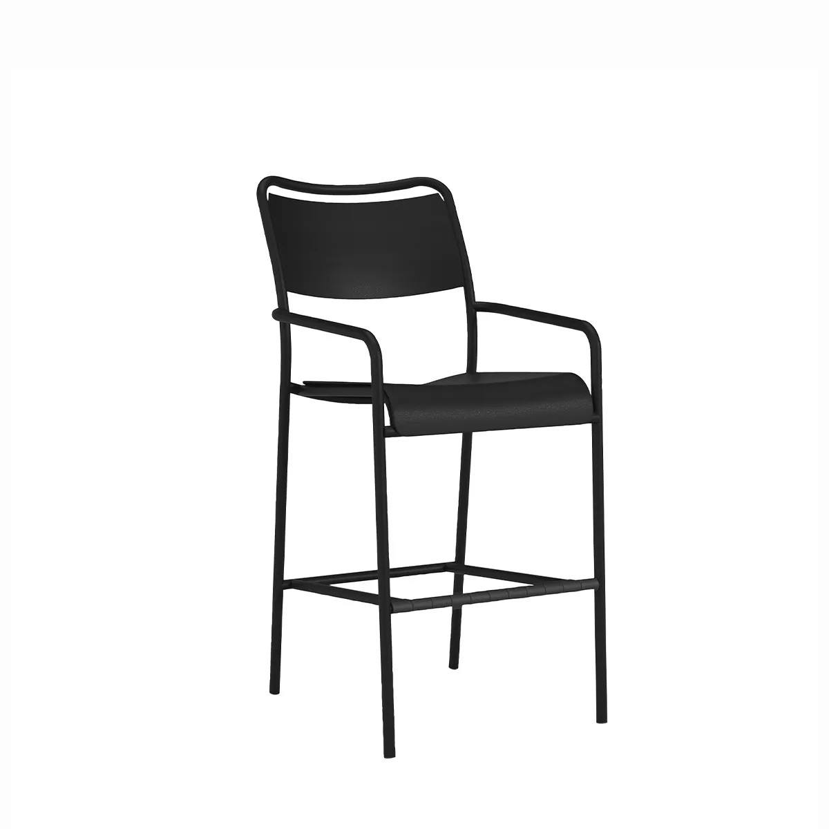 Kahana Solid Back Stationary Bar Stool, 30" Seat Height