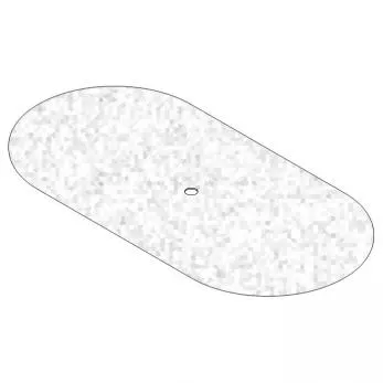 84" x 42" Oval Umbrella Top, Obscure Glass