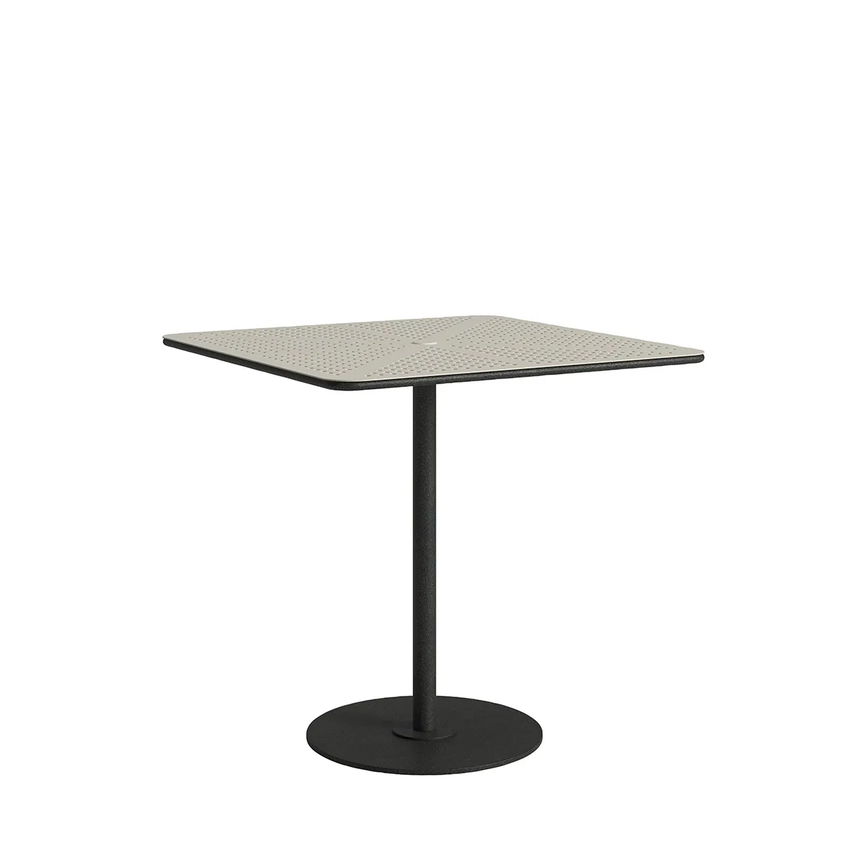 Axis 42" Square Hexis Pattern Top KD Pedestal Bar Umbrella Table
