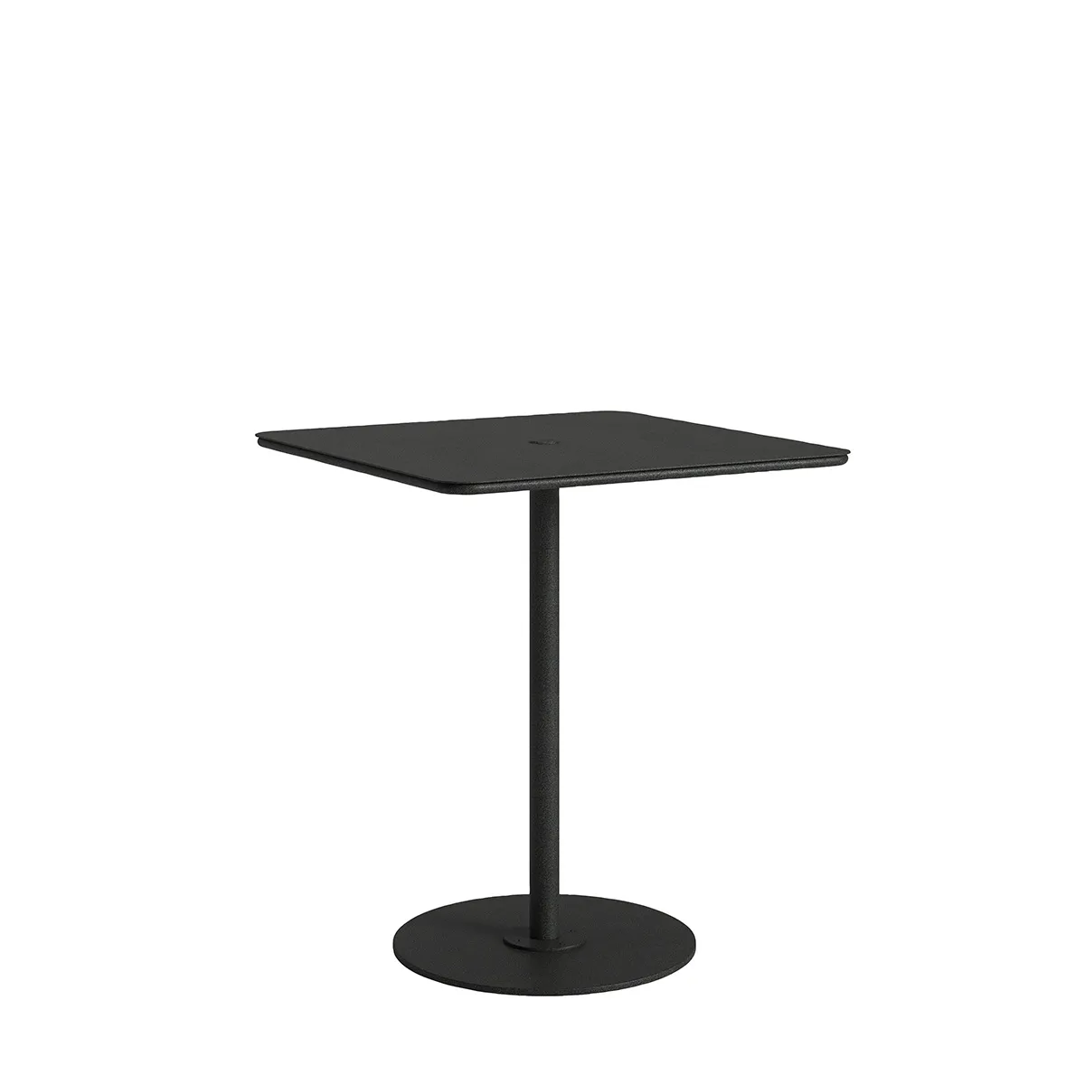 Axis 36" Square Solid Top KD Pedestal Bar Umbrella Table