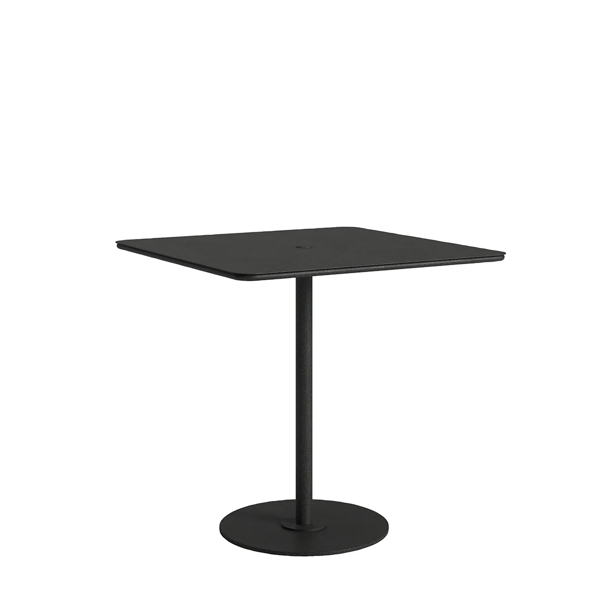 Axis 42" Square Solid Top KD Pedestal Bar Umbrella Table