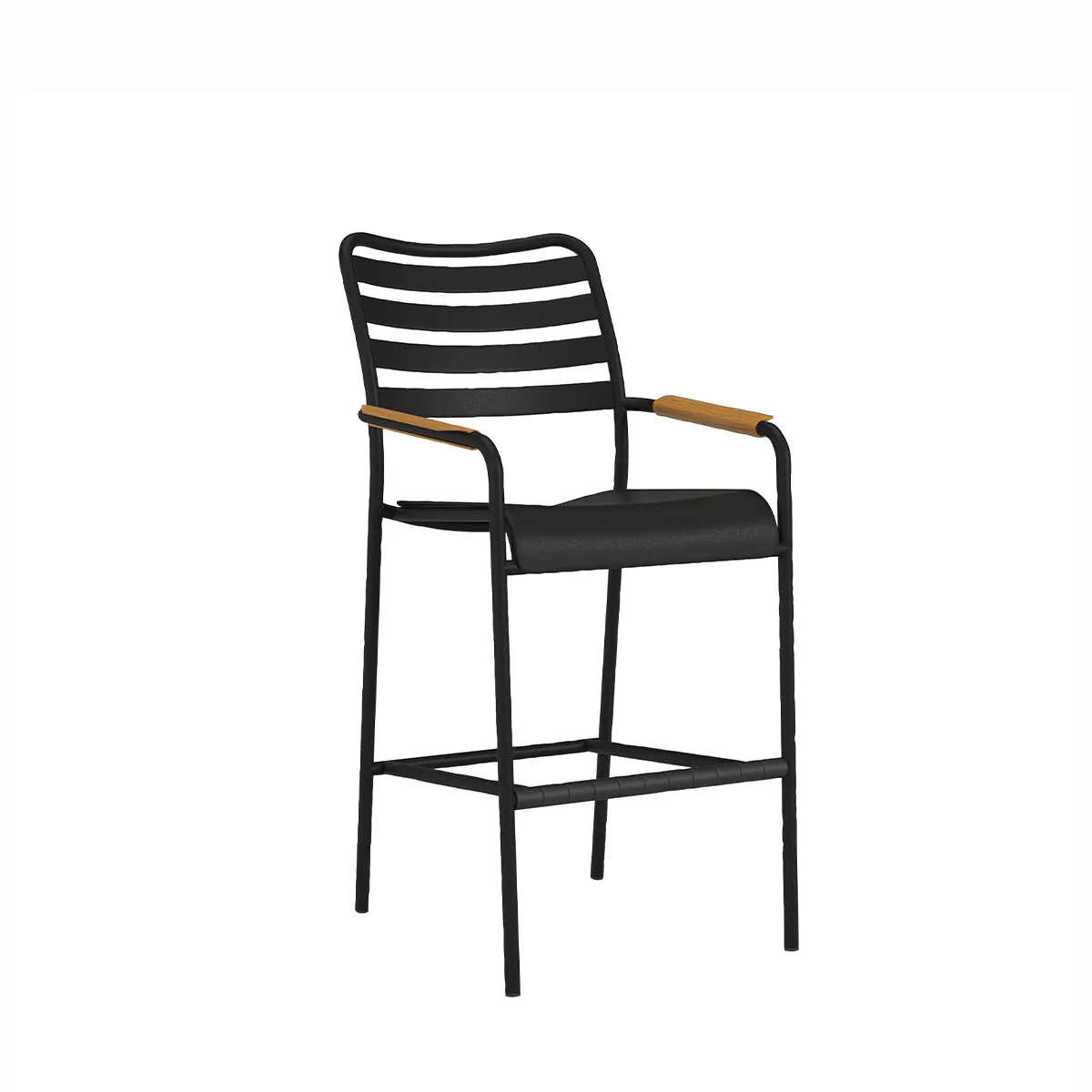 Cove Slat Back Stationary Bar Stool