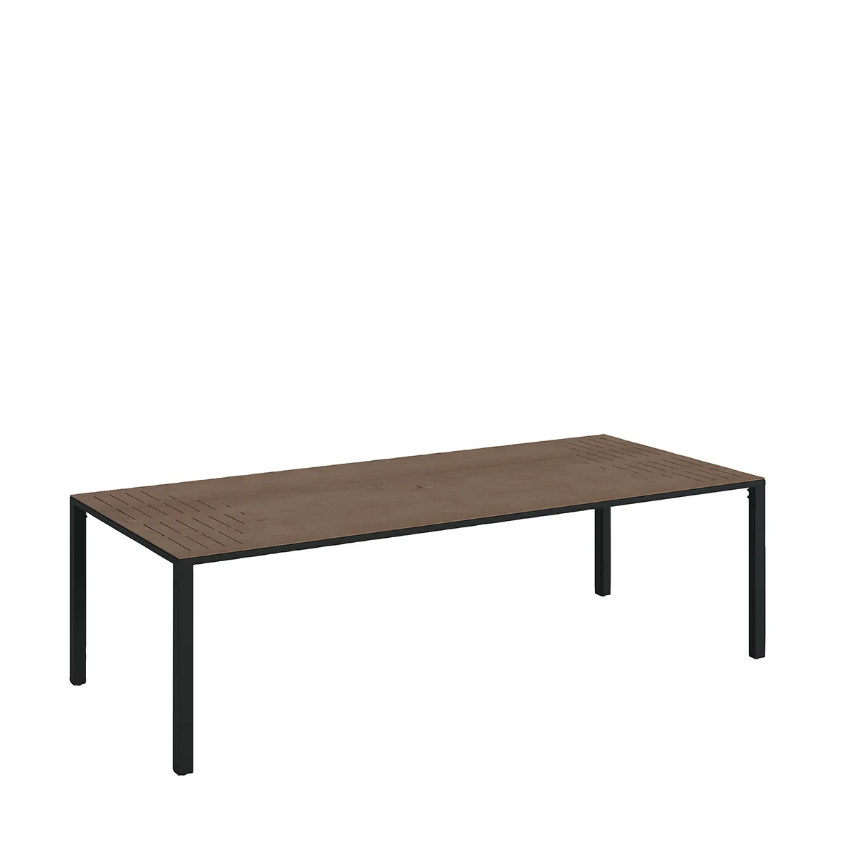 Parsons Raya Woodgrain 84" x 42" Rectangular KD Dining Umbrella Table, ADA