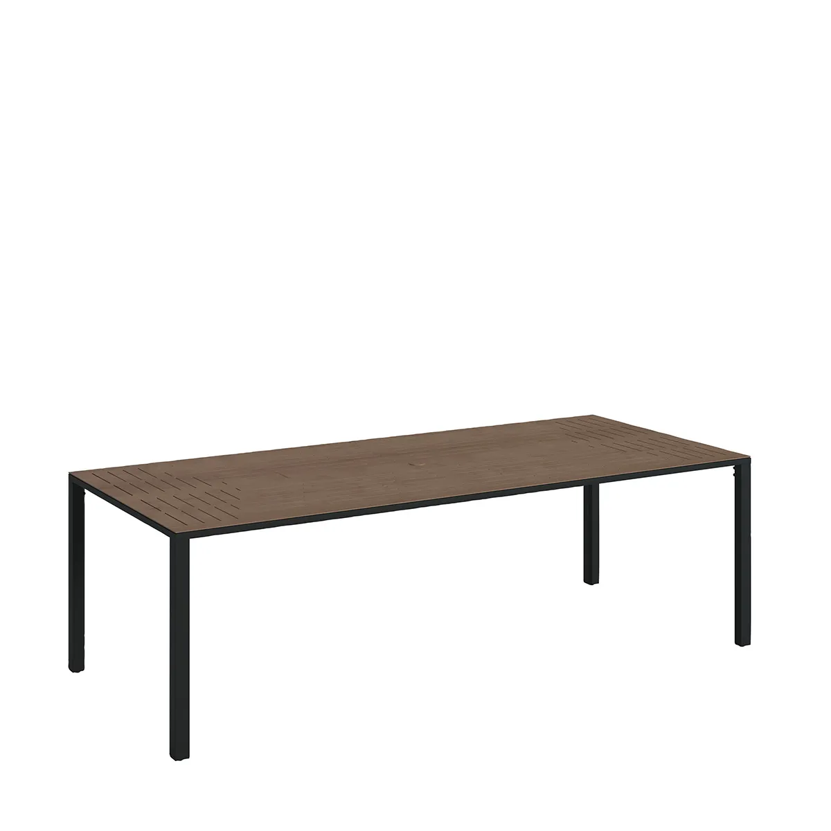 Parsons Raya Woodgrain 96" x 42" Rectangular KD Dining Umbrella Table, ADA