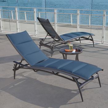 outdoor padded chaise lounge