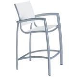 modern relaxed sling patio stationary bar stool