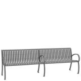 outdoor vertical slat bench with back and arms