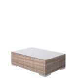 Arzo Woven Frosted Acrylic Patio Coffee Table