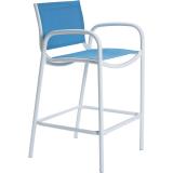 relaxed sling patio stationary bar stool