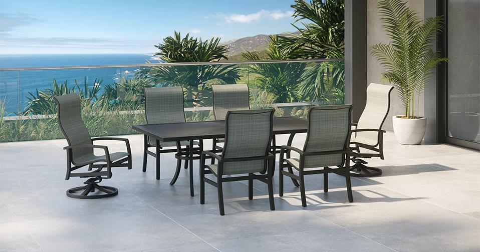 Cast Patterned Aluminum Furniture Outdoor Patio Tropitone - What Is The Difference Between Aluminum And Cast Patio Furniture